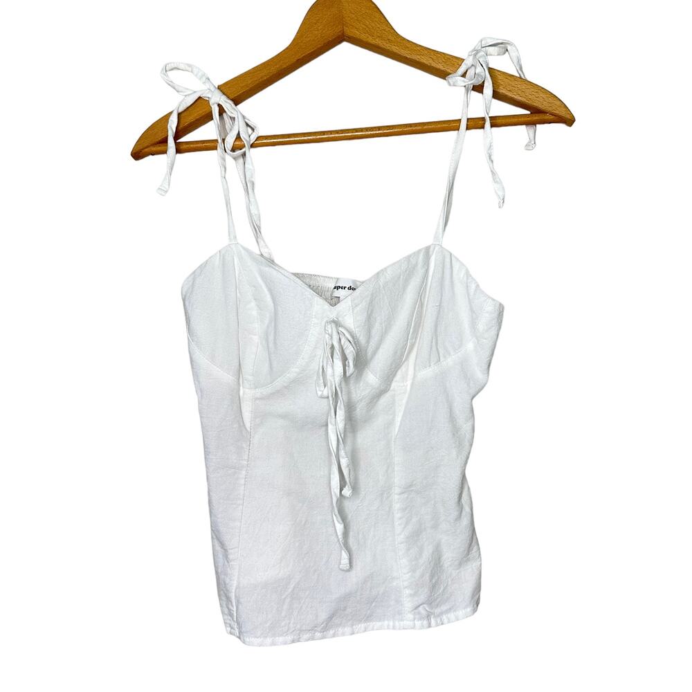 Superdown spaghetti strap corset top white size XS